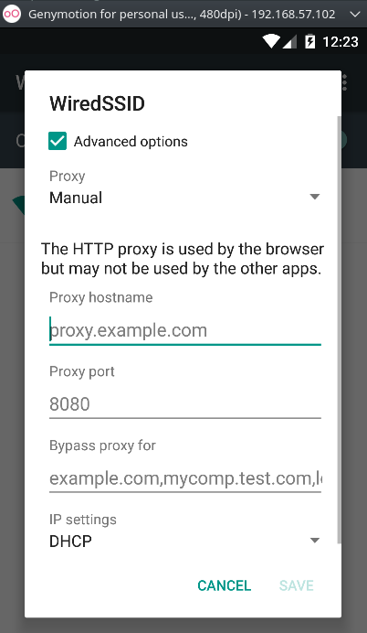 Set Android Proxy